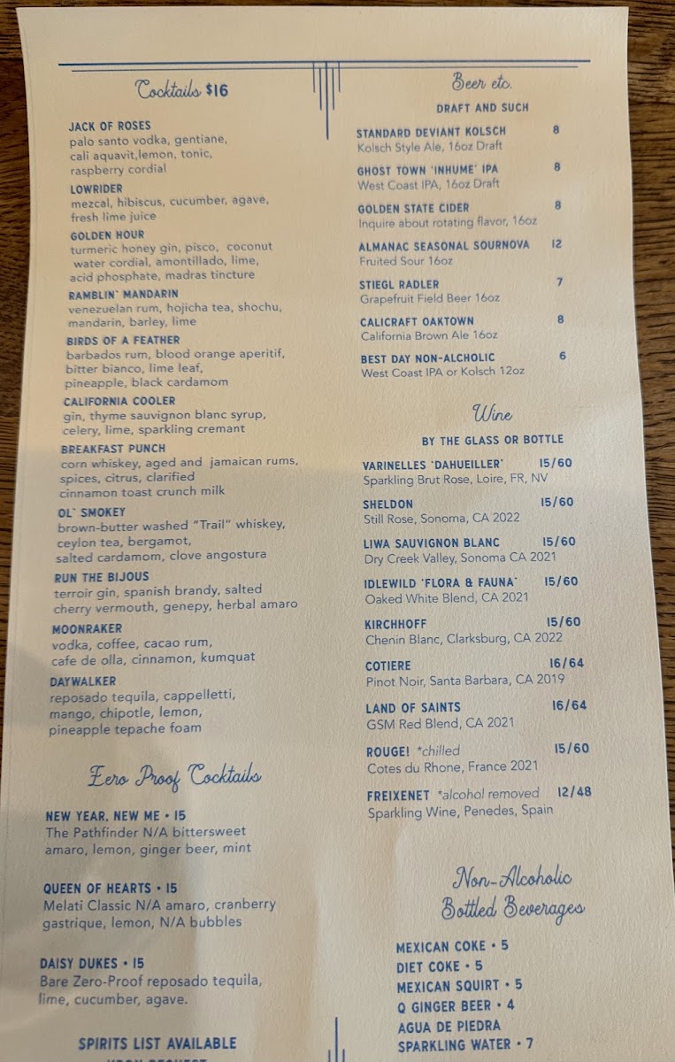 Horsefeather SF Menu - Image 3